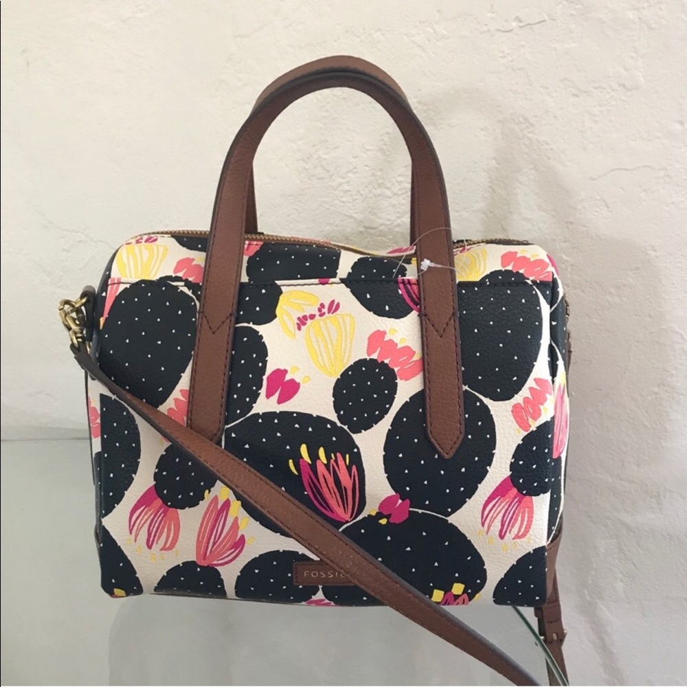 New Fossil Multicolor Tote Satchel Crossbody Bag - Picture 4 of 10